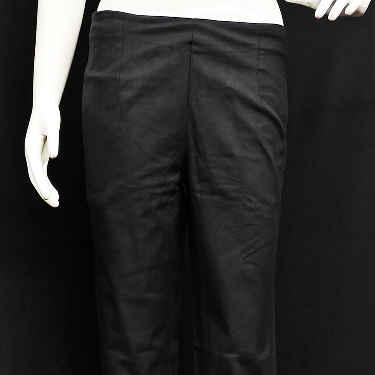 Black Solid Pure Cotton Pant