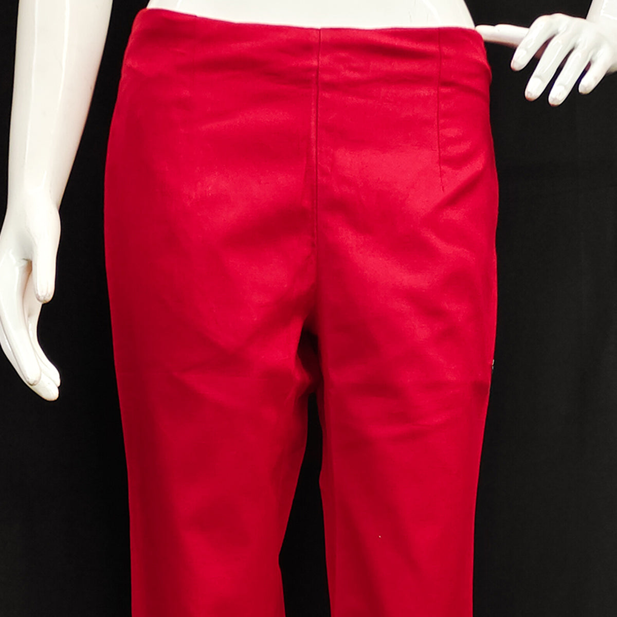 Red Solid Pure Cotton Pant