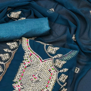 Morpich Sequins Embroidered Georgette Dress Material