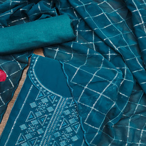 Morpich Sequins Embroidered Georgette Dress Material