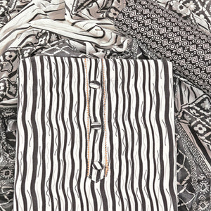 Black Leheriya Printed With Gota Patti  Work Pure Cotton Dress Material