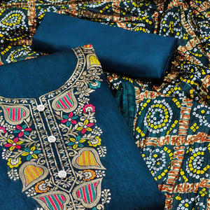 Morpich Floral Woven Chanderi Jacquard Dress Material