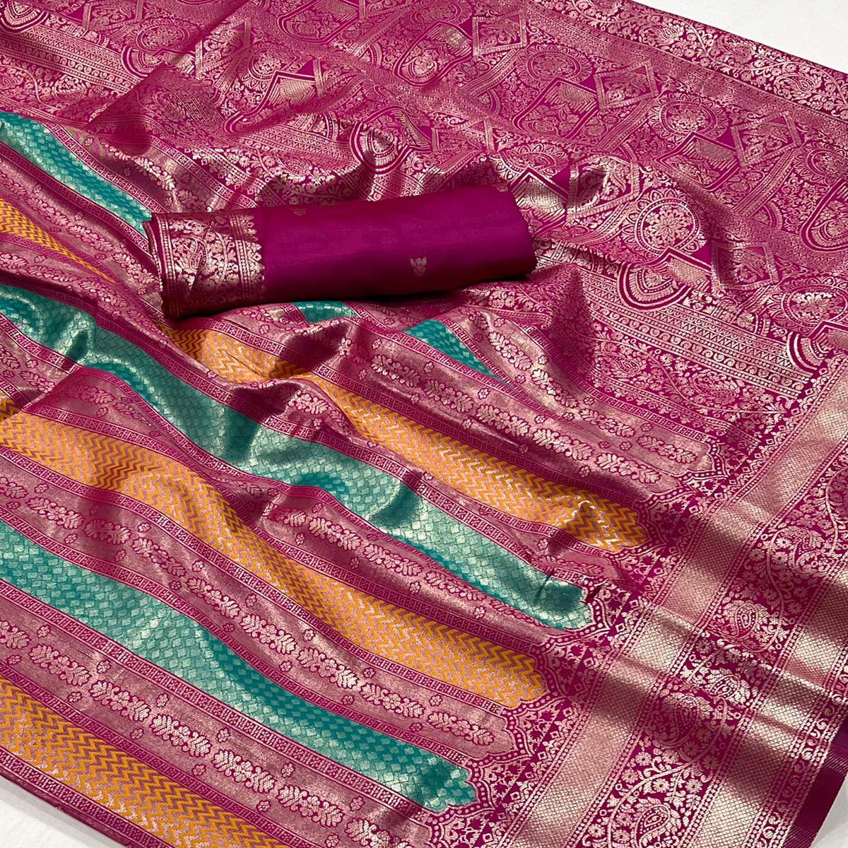 Magenta Zari Weaving Kanjivaram Silk Saree