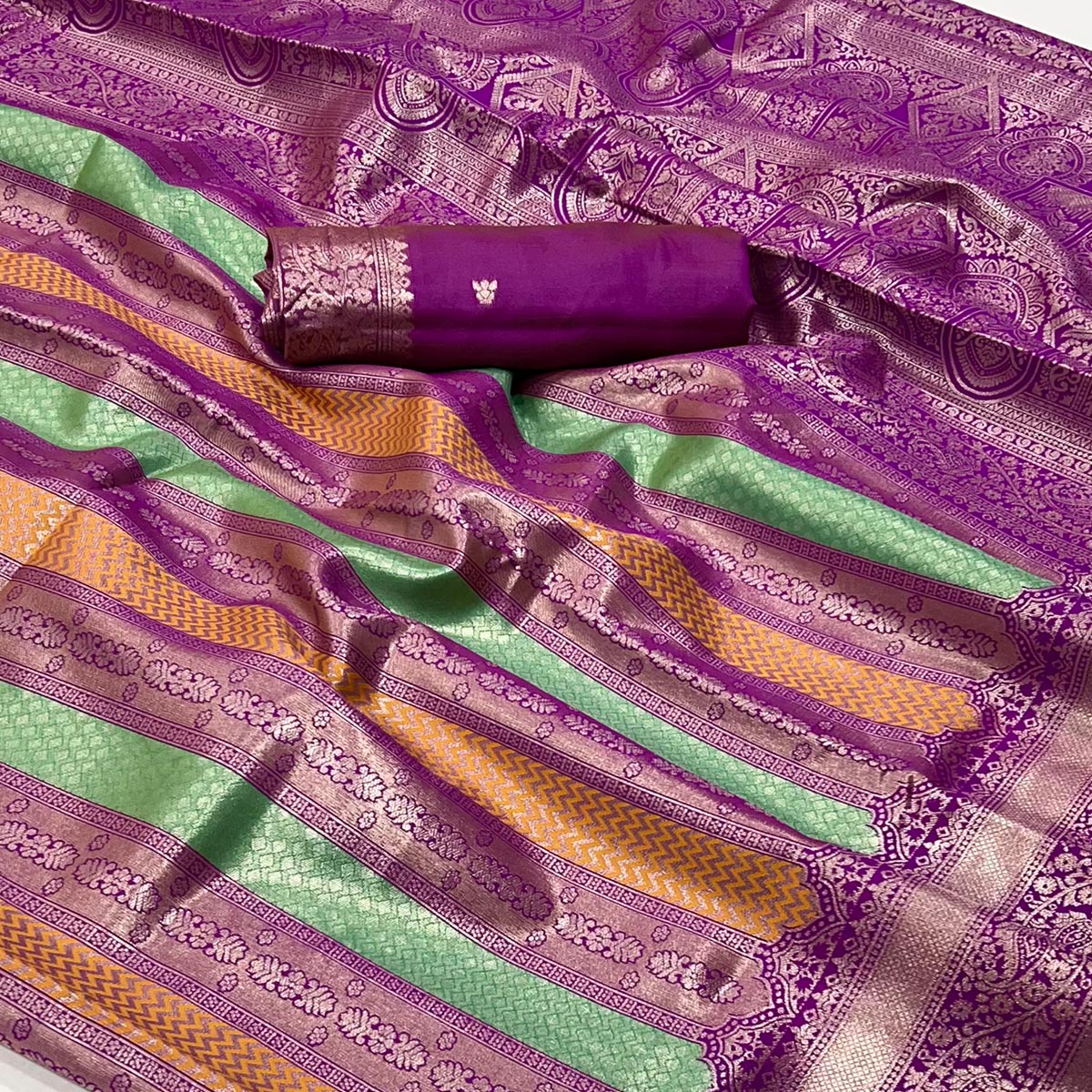 Purple Zari Weaving Kanjivaram Silk Saree