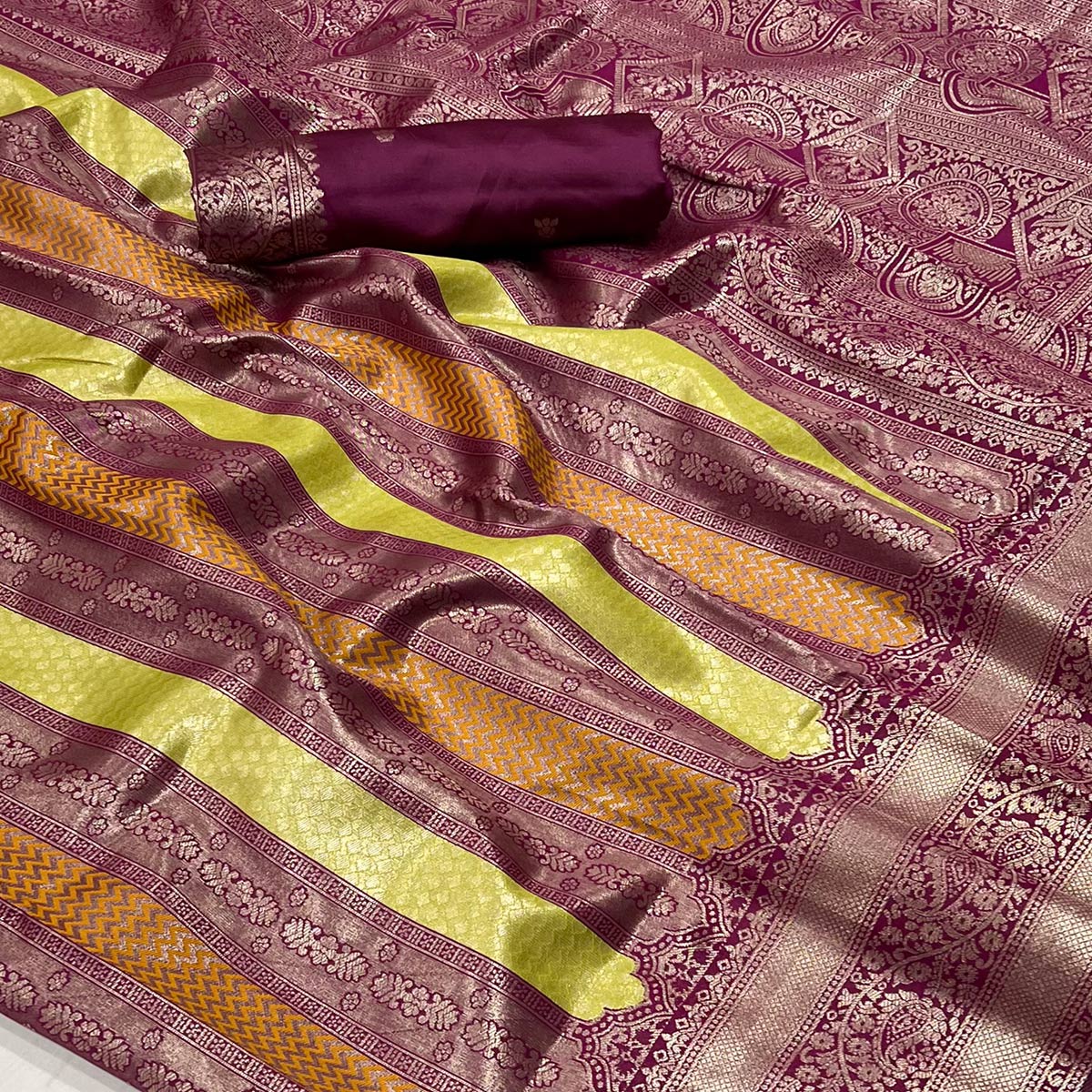 Rich Purple Zari Weaving Kanjivaram Silk Saree