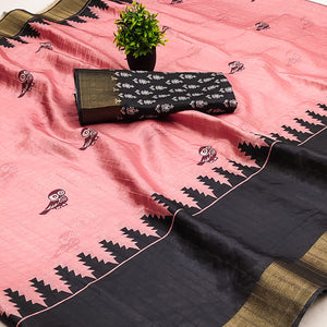 Grey Cotton Silk Saree Woven on Handloom with Elegant Abstract Patterns