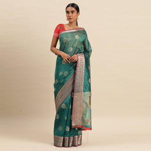 Rama Woven Organza Saree