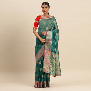 Morpich Woven Organza Saree