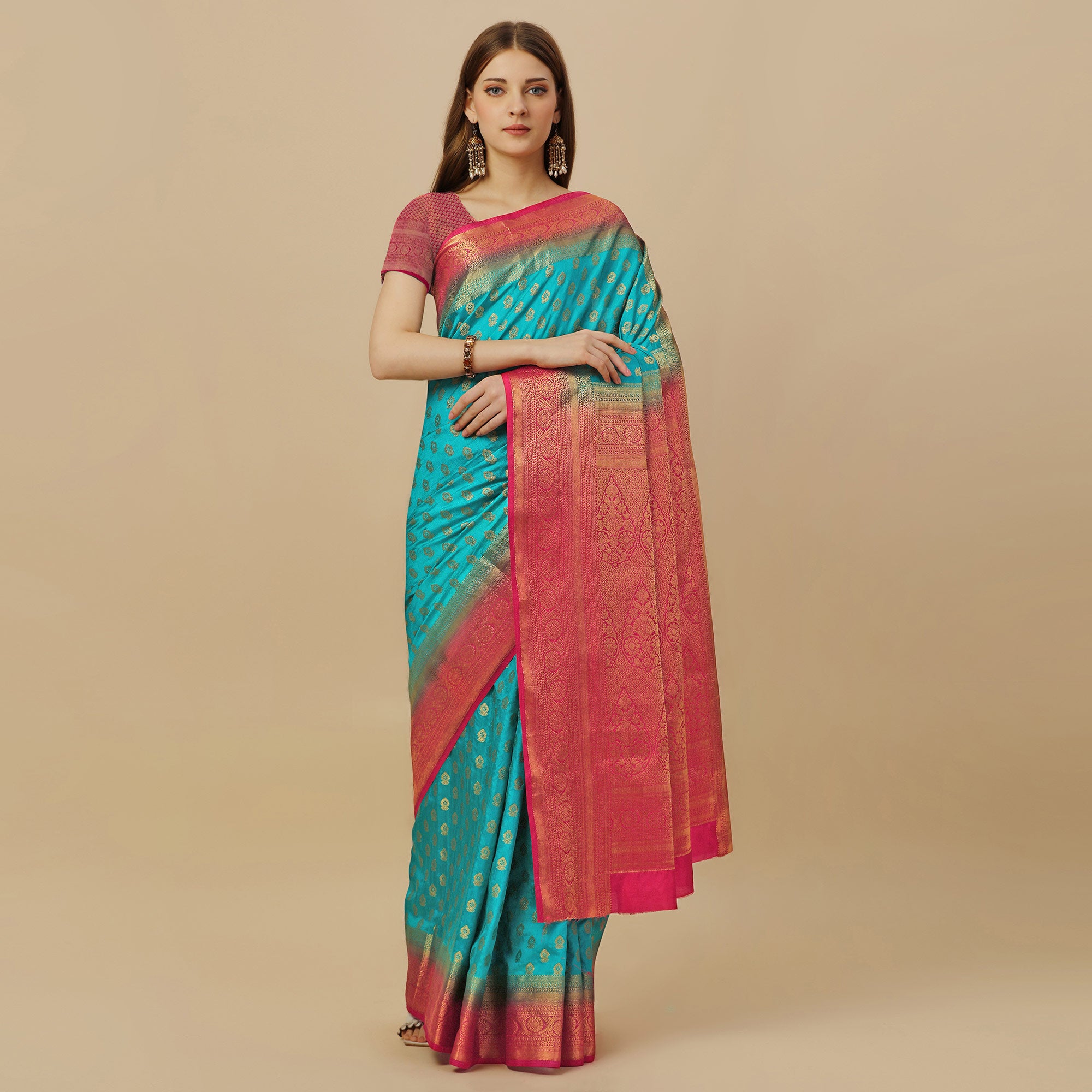 Blue Woven Dola Silk Saree