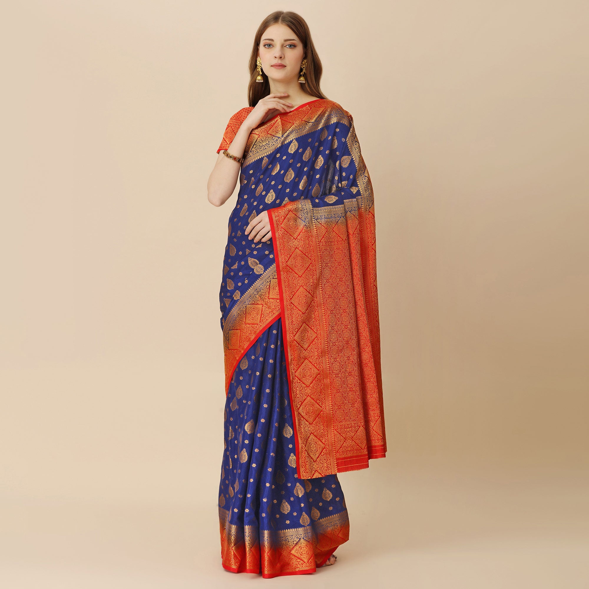 Blue Woven Dola Silk Saree