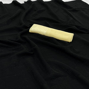 Black Zari Woven Georgette Saree