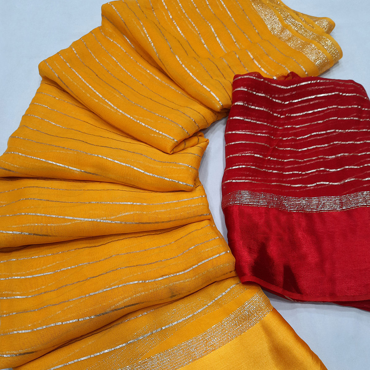 Yellow Woven Viscose Saree