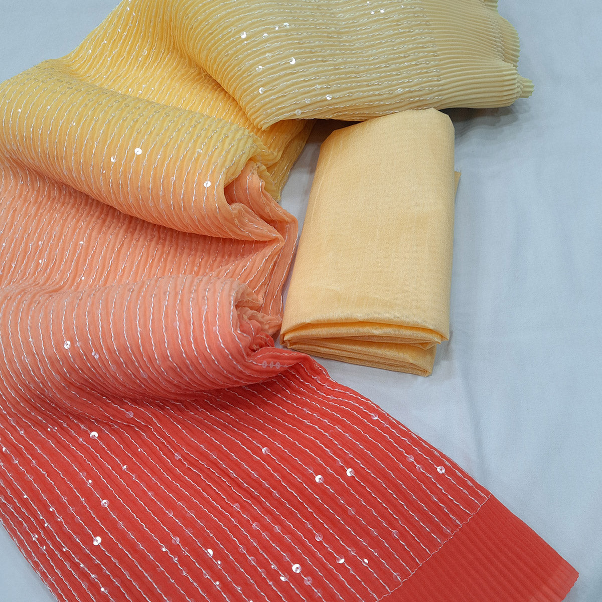 Multicolor Sequins Embroidered Georgette Saree