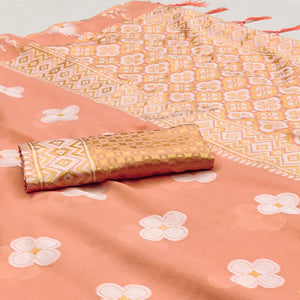 Orange Woven Modal Saree
