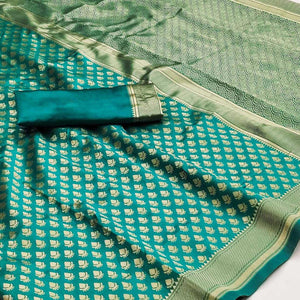 Green Woven Banarasi Silk Saree