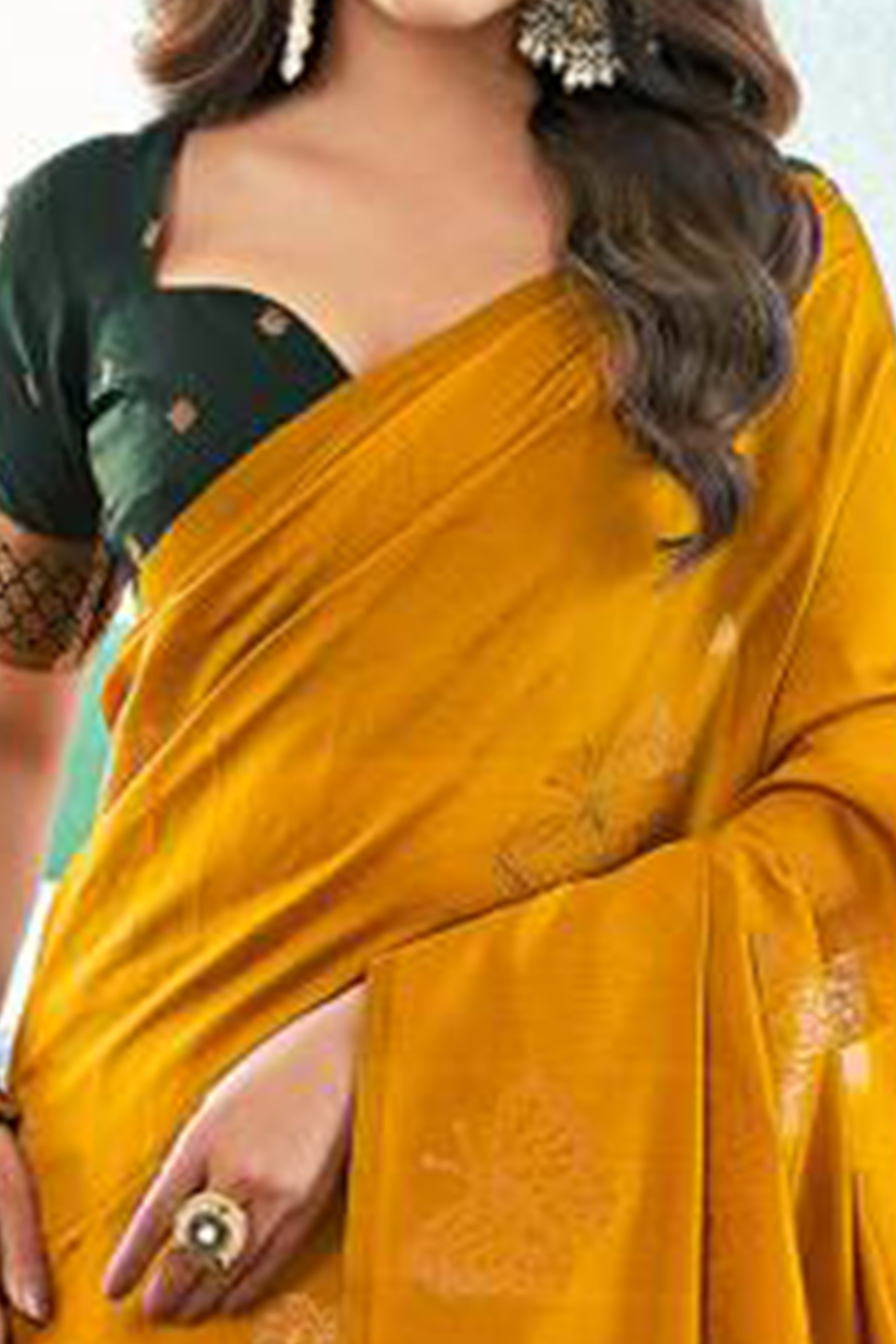 Charming Yellow Banarasi Silk Saree Highlighted With Butterfly Motif Zari Work