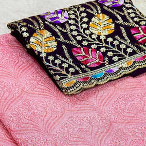 Pink Floral Printed Georgette Saree