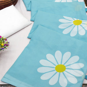 Sky Blue Georgette Saree Featuring Delicate Floral Prints & Tassels Pallu