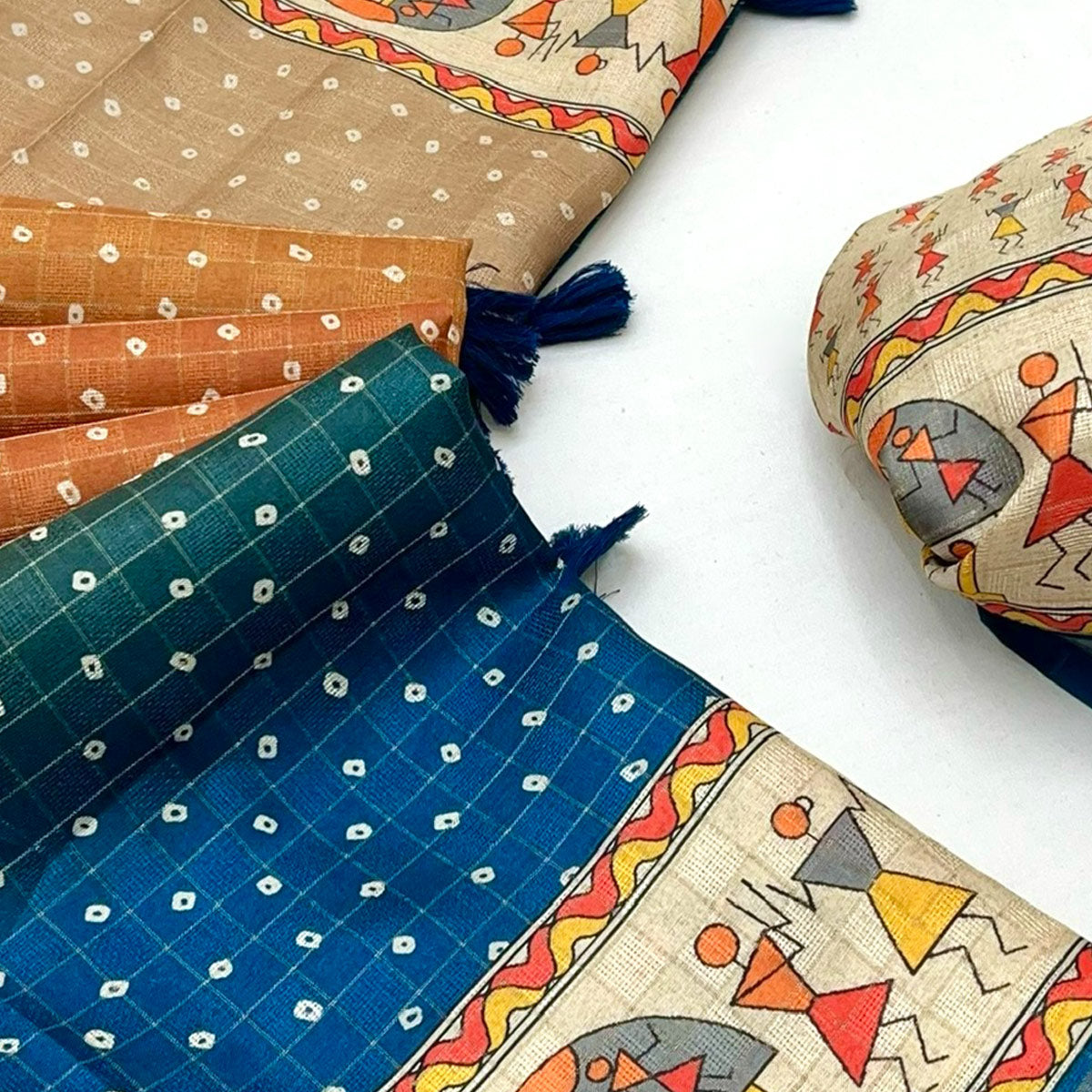 Multicolor Bandhani Print Style Maheshwari Cotton Silk Saree for Festive Styling