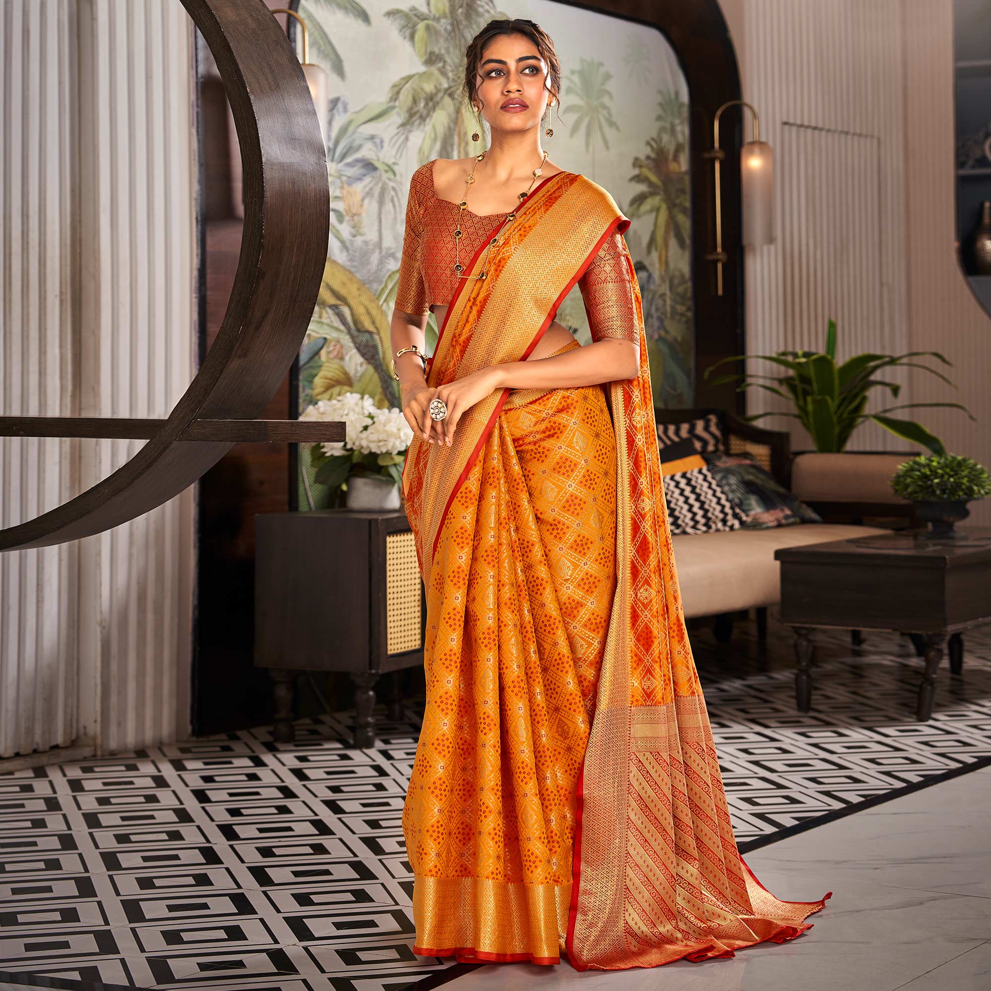 Yellow Woven Patola Pure Silk Saree