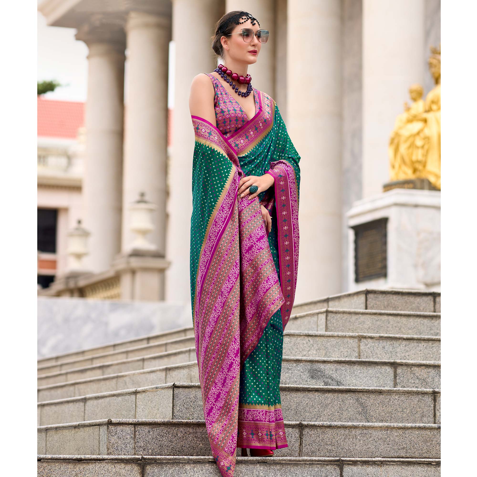 Green Zari Woven Banarasi Silk Saree