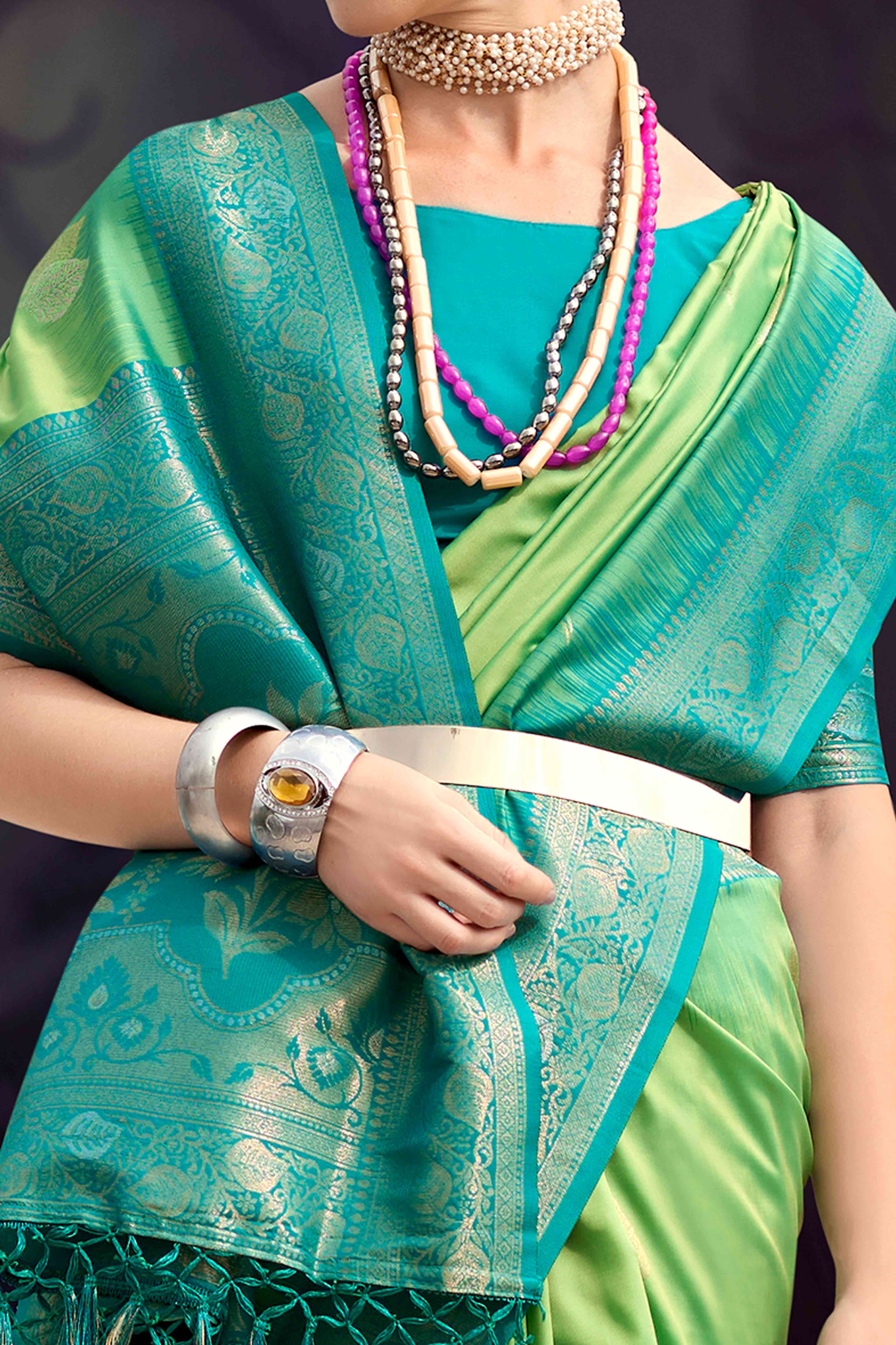 Green Zari Weaving Pure Silk Saree