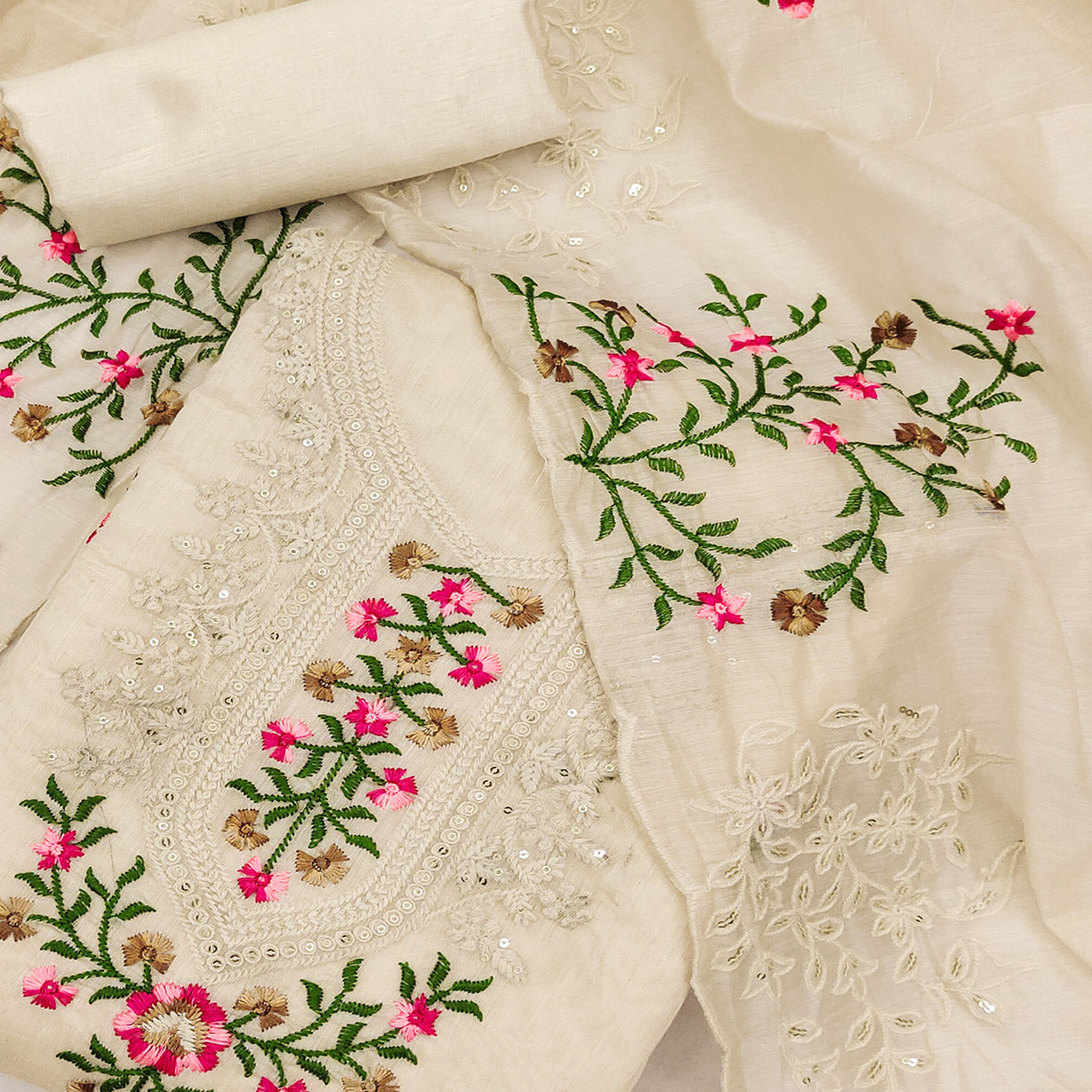 Ladies fashion,Churidar material,Banarasi silk Hand work top 2.5 mtr,Cotton  bottom 2 mtr,Fancy silk with Zari bordar dupatta