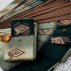 Sea Green Classic Tissue Silk Saree with Zari Weaving