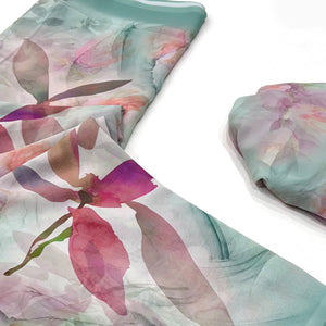 Blue Floral Digital Printed Georgette Saree