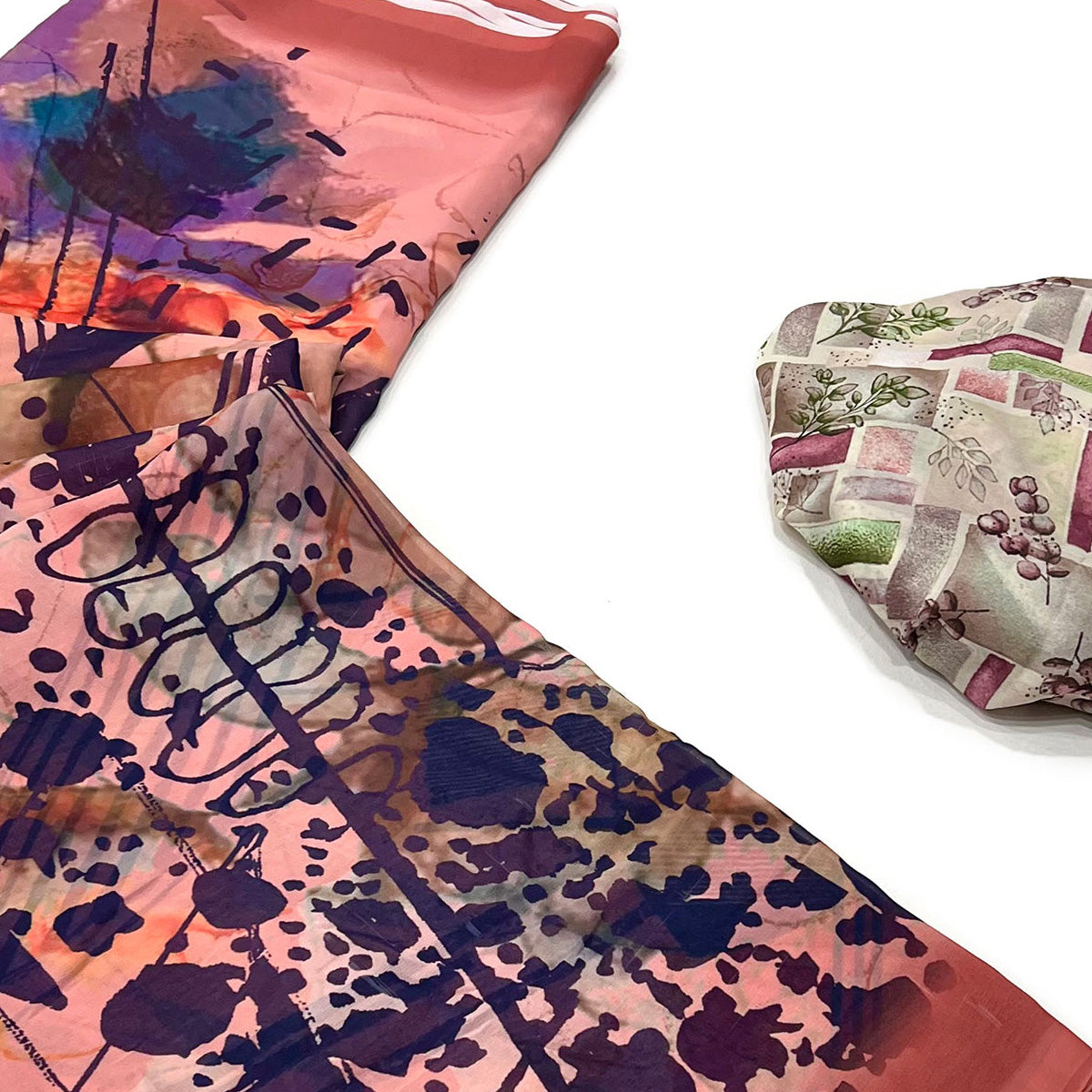 Peach Digital Printed Georgette Saree
