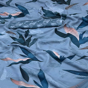 Blue Georgette Saree With Elegant Floral Digital Print