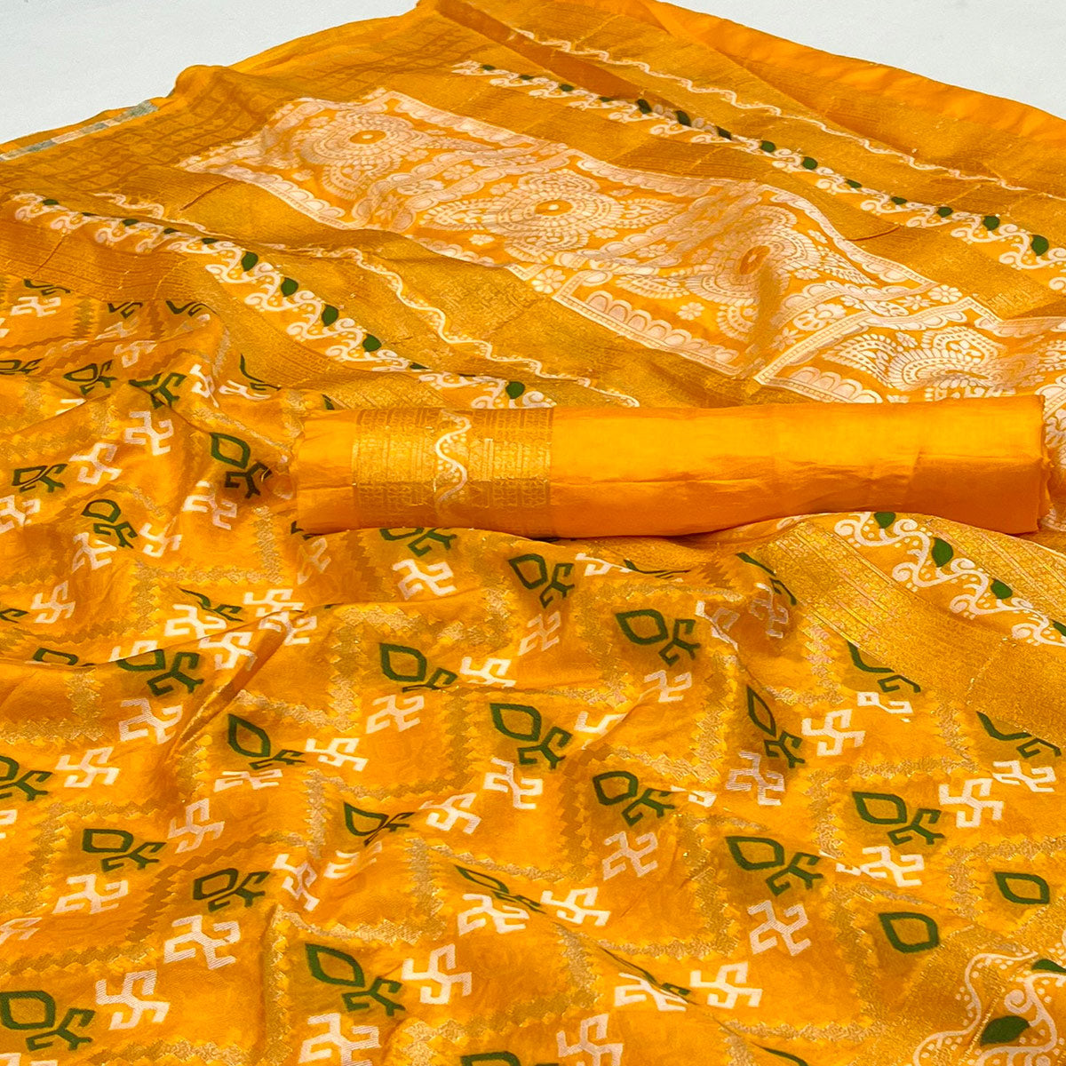 Yellow Woven Art Silk Saree