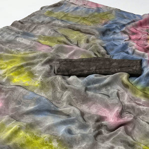 Grey Printed Crepe Silk Saree