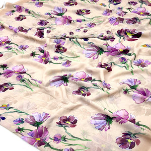 Beige Floral Digital Printed Georgette Saree