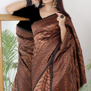 Black Woven Banarasi Silk Saree