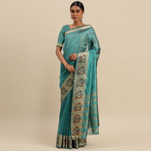Morpich Woven Cotton Silk Saree