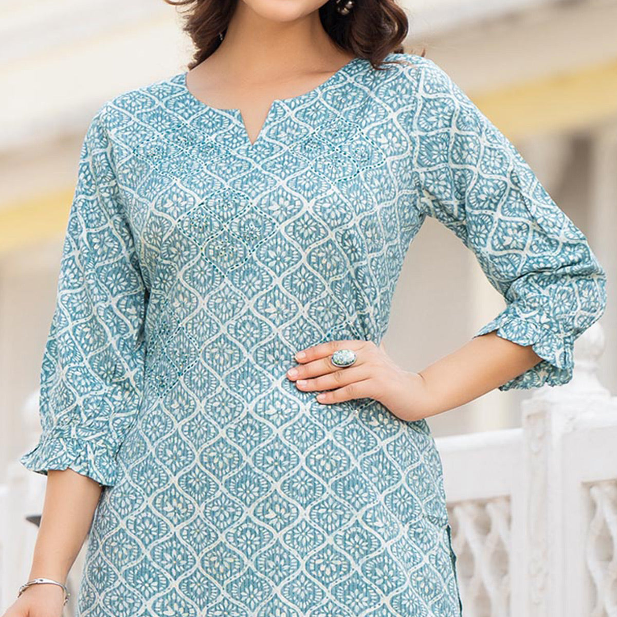 Pine Green Floral Printed Rayon Co-Ord Set