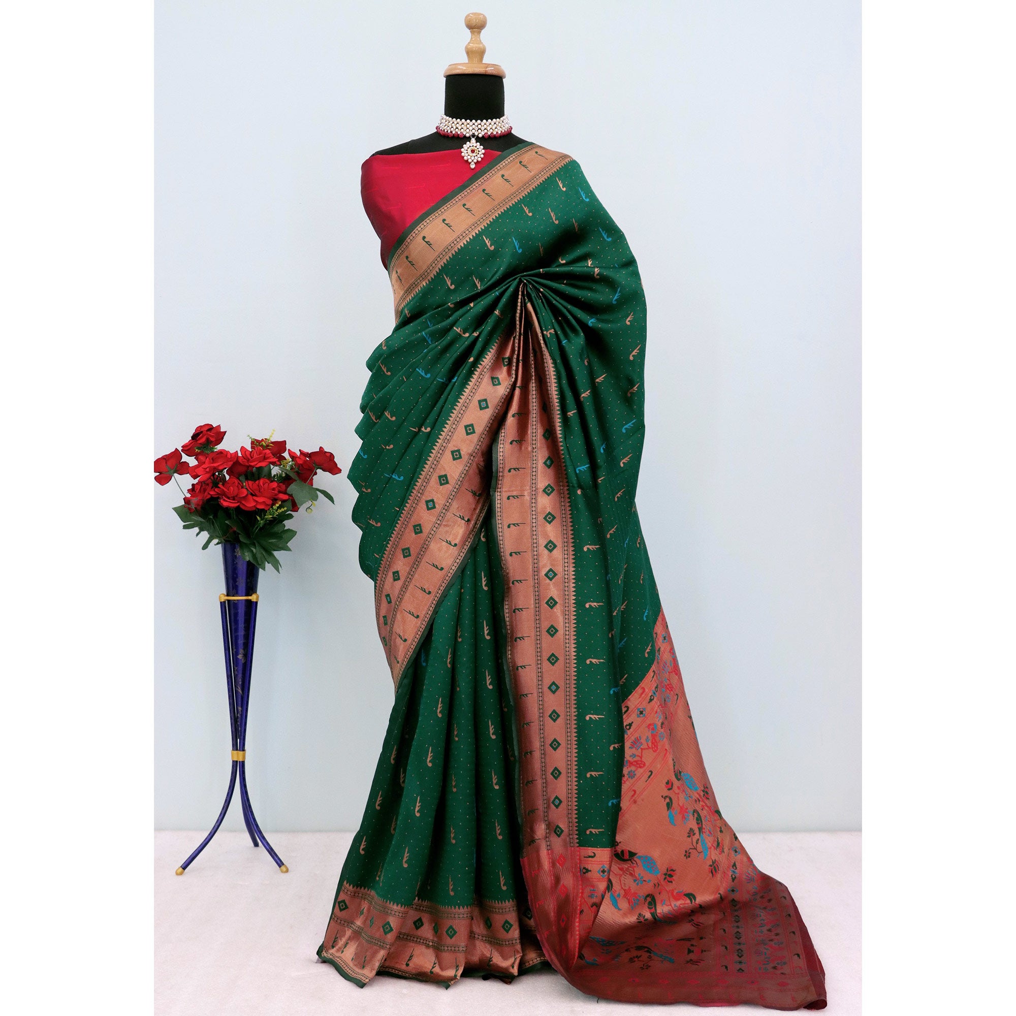 Green Woven Pure Silk Paithani Saree