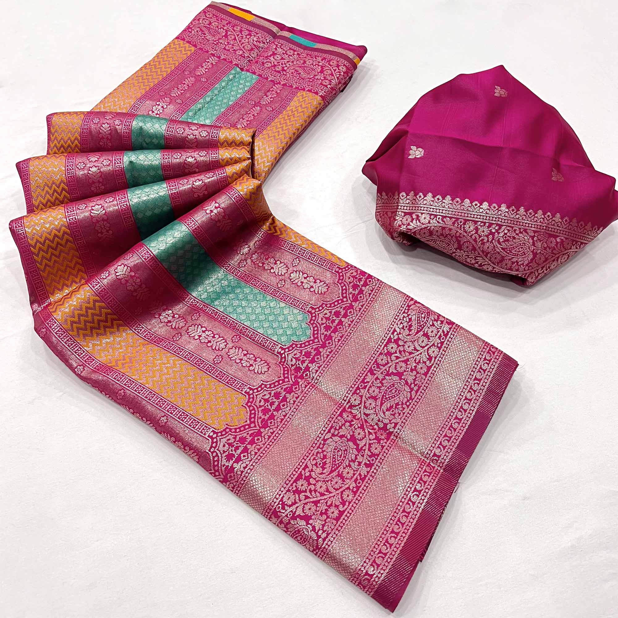 Burnt Pink Zari Weaving Kanjivaram Silk Saree