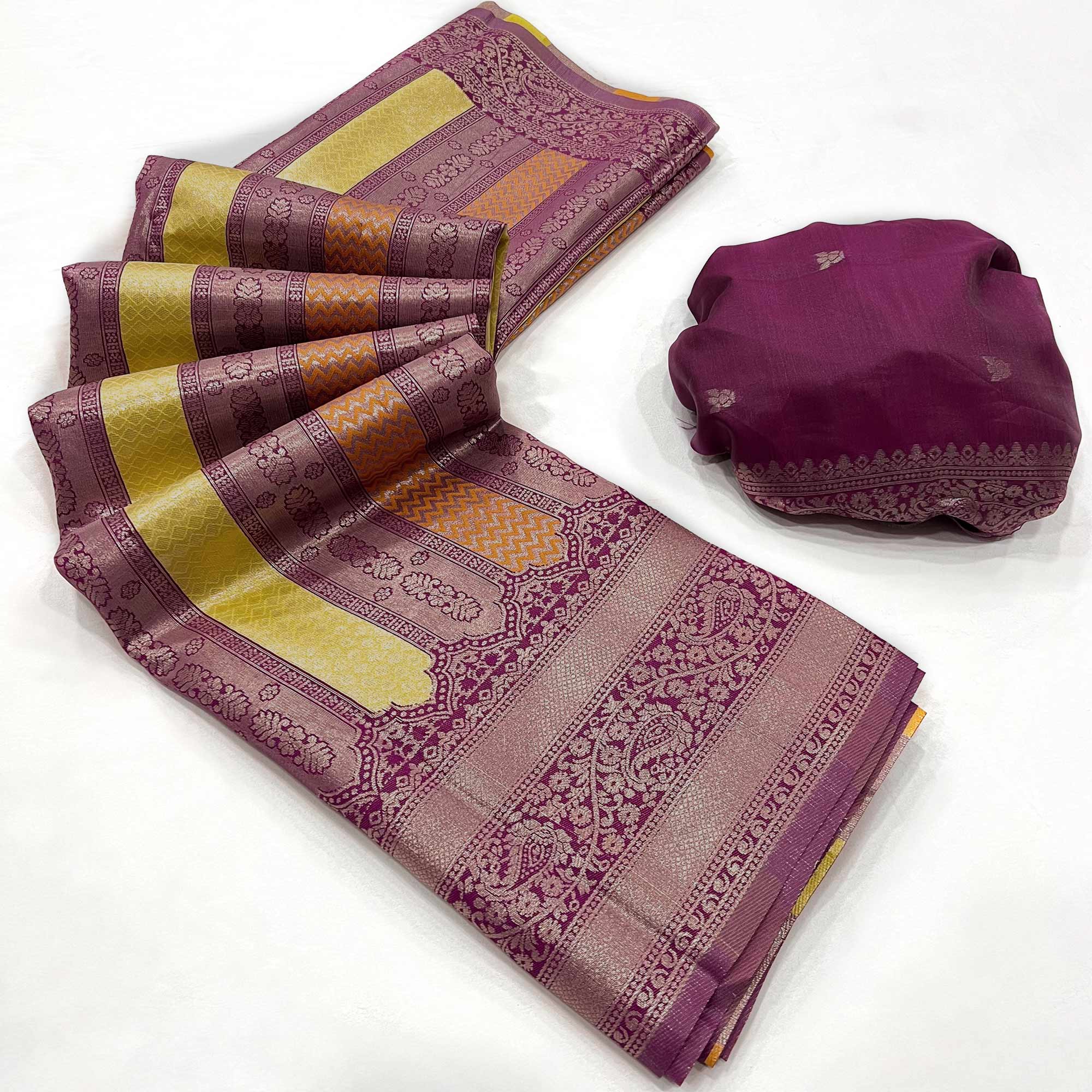 Maroon Zari Weaving Kanjivaram Silk Saree