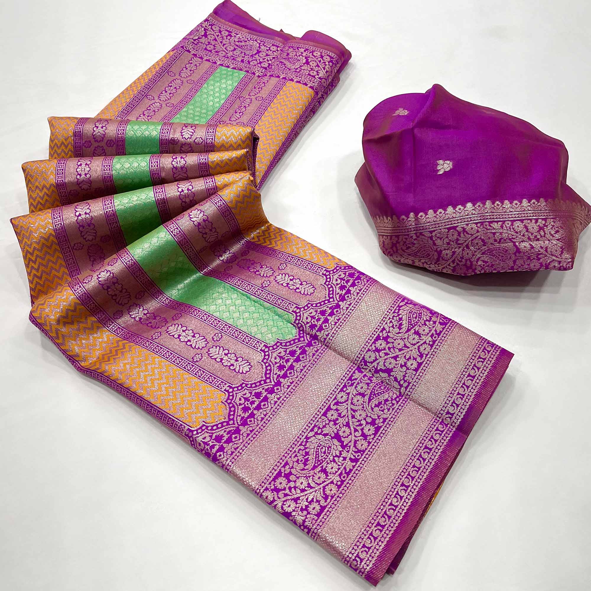 Purple Zari Weaving Kanjivaram Silk Saree