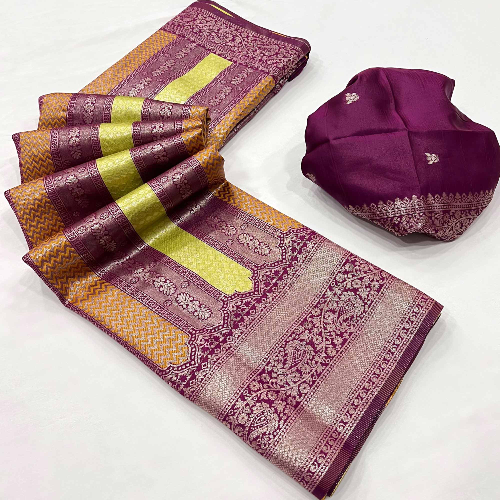 Rich Purple Zari Weaving Kanjivaram Silk Saree