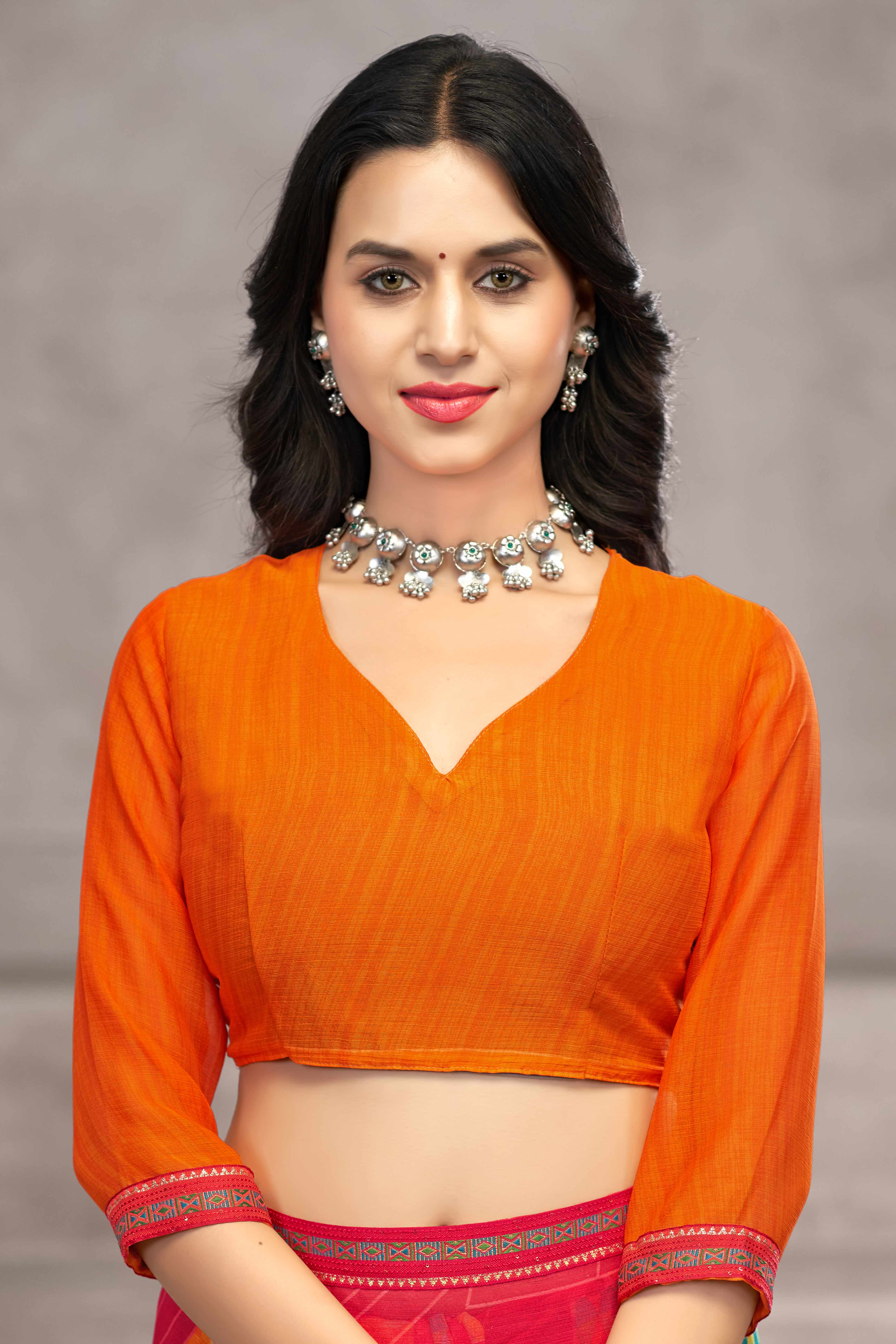 Majestic Pink Chiffon Saree Featuring Digital Print & Graceful Lace Border