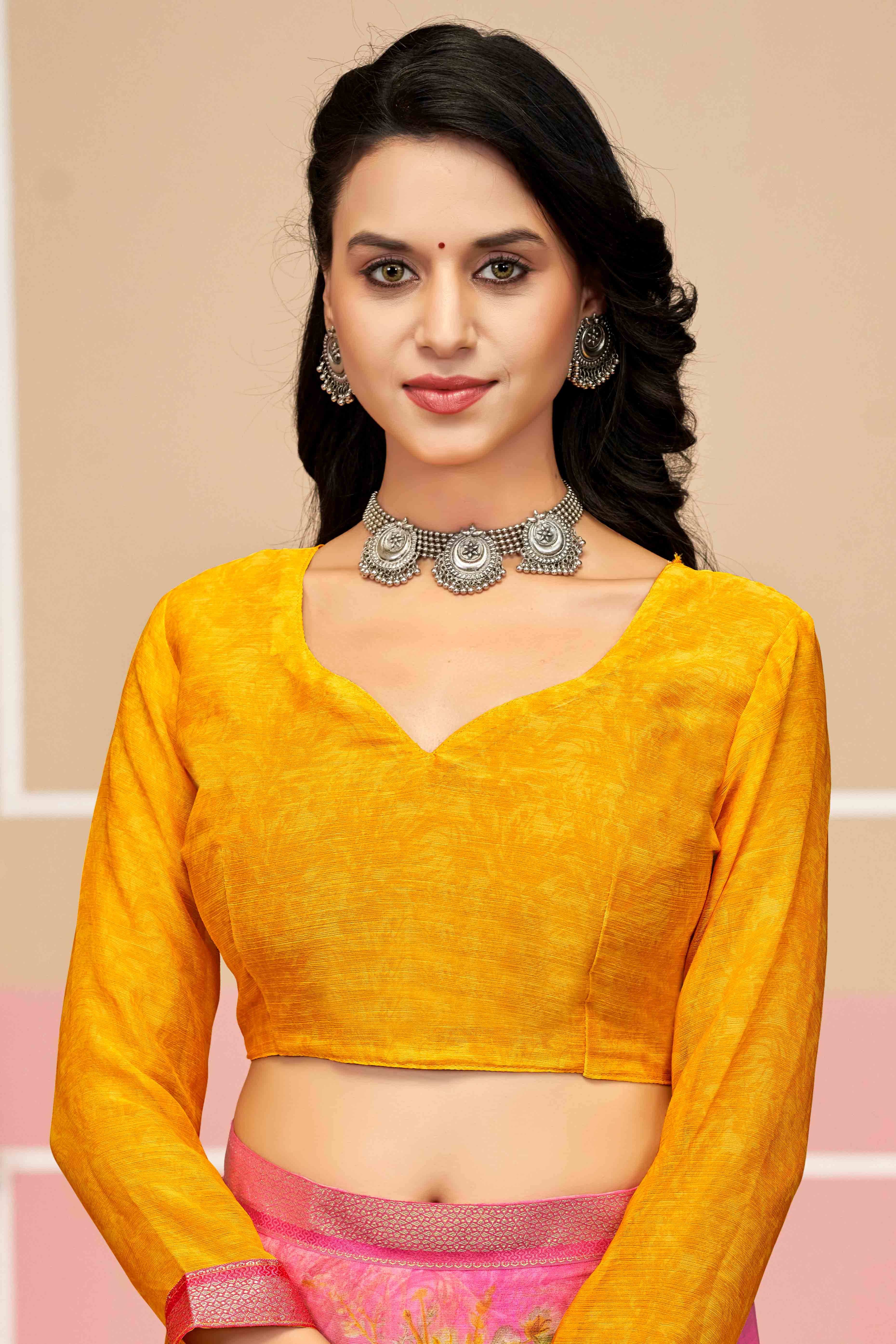 Refreshing Floral Printed Chiffon Saree In Pink with Delicate Woven Lace Border