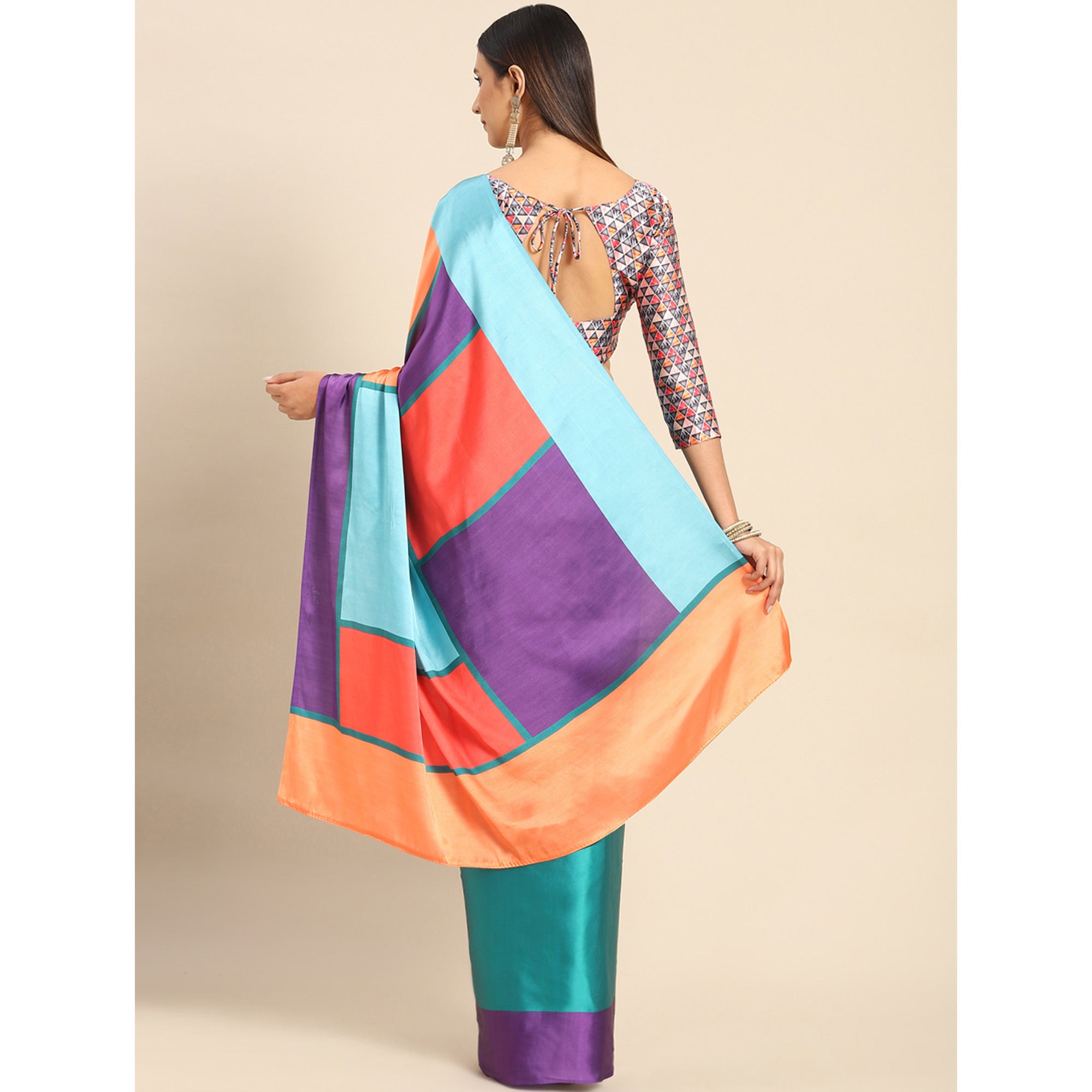 Multicolor Printed Pure Silk Saree