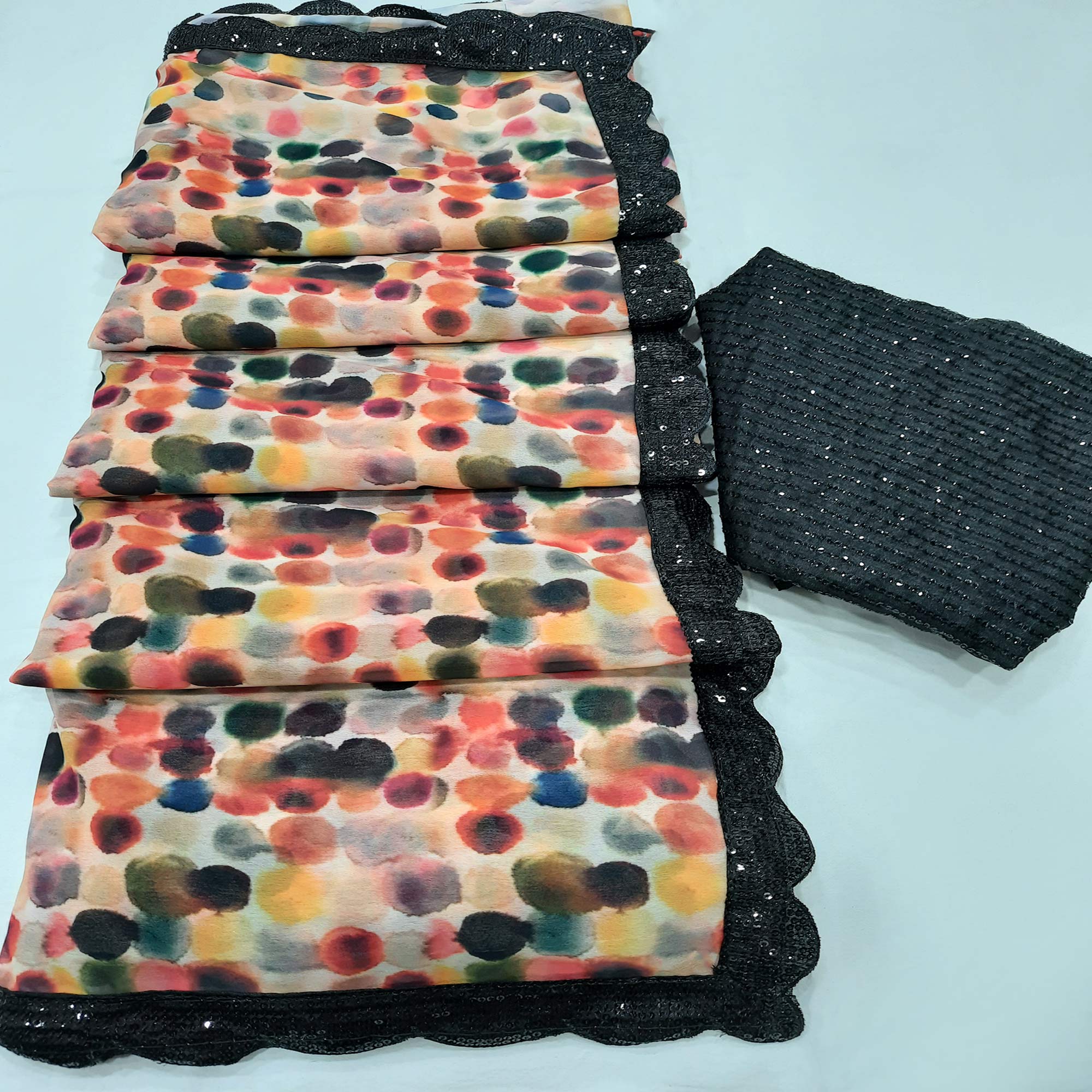 Multicolor Digital Printed Georgette Saree