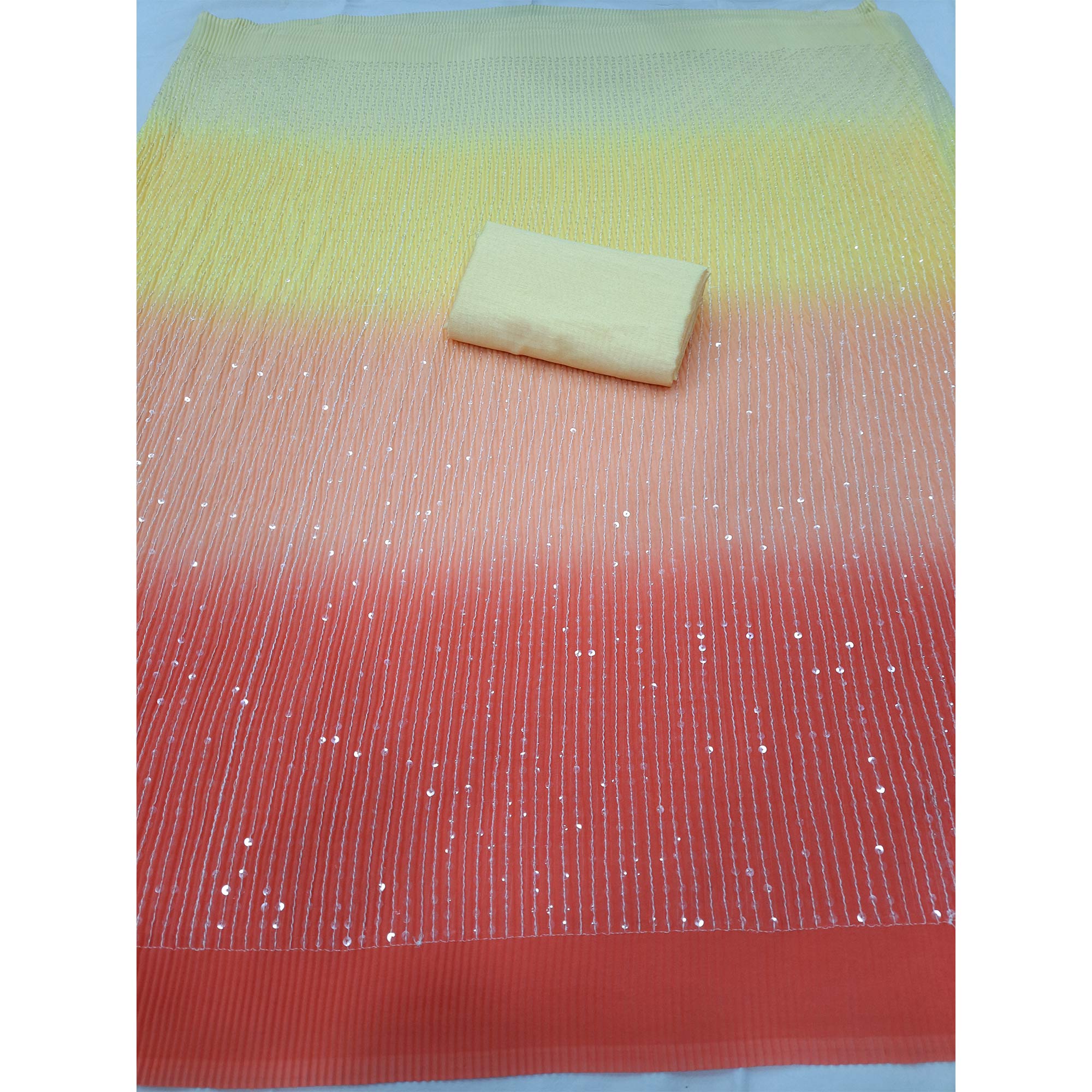 Multicolor Sequins Embroidered Georgette Saree