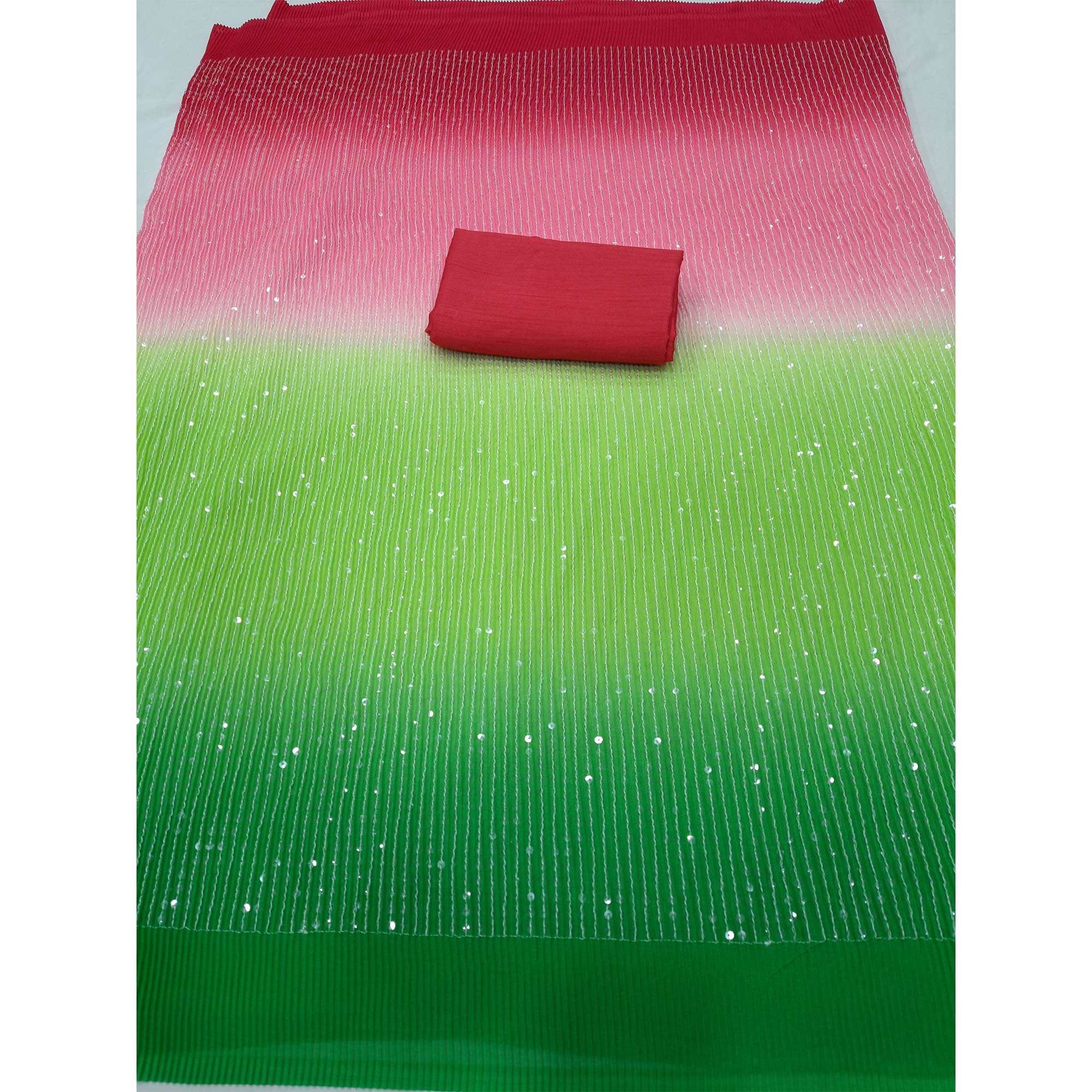 Multicolor Sequins Embroidered Georgette Saree