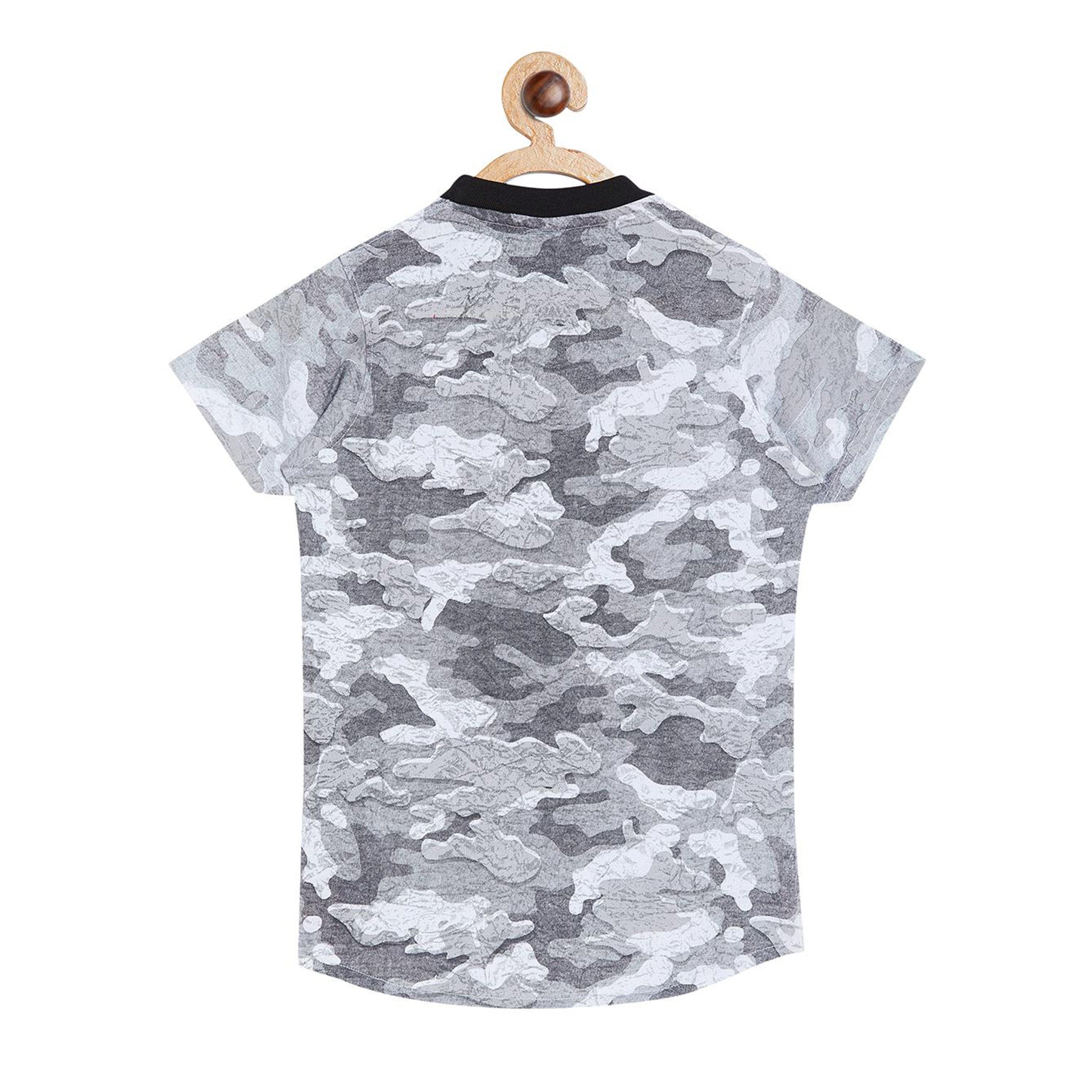 Grey Printed Pure Cotton Tshirt