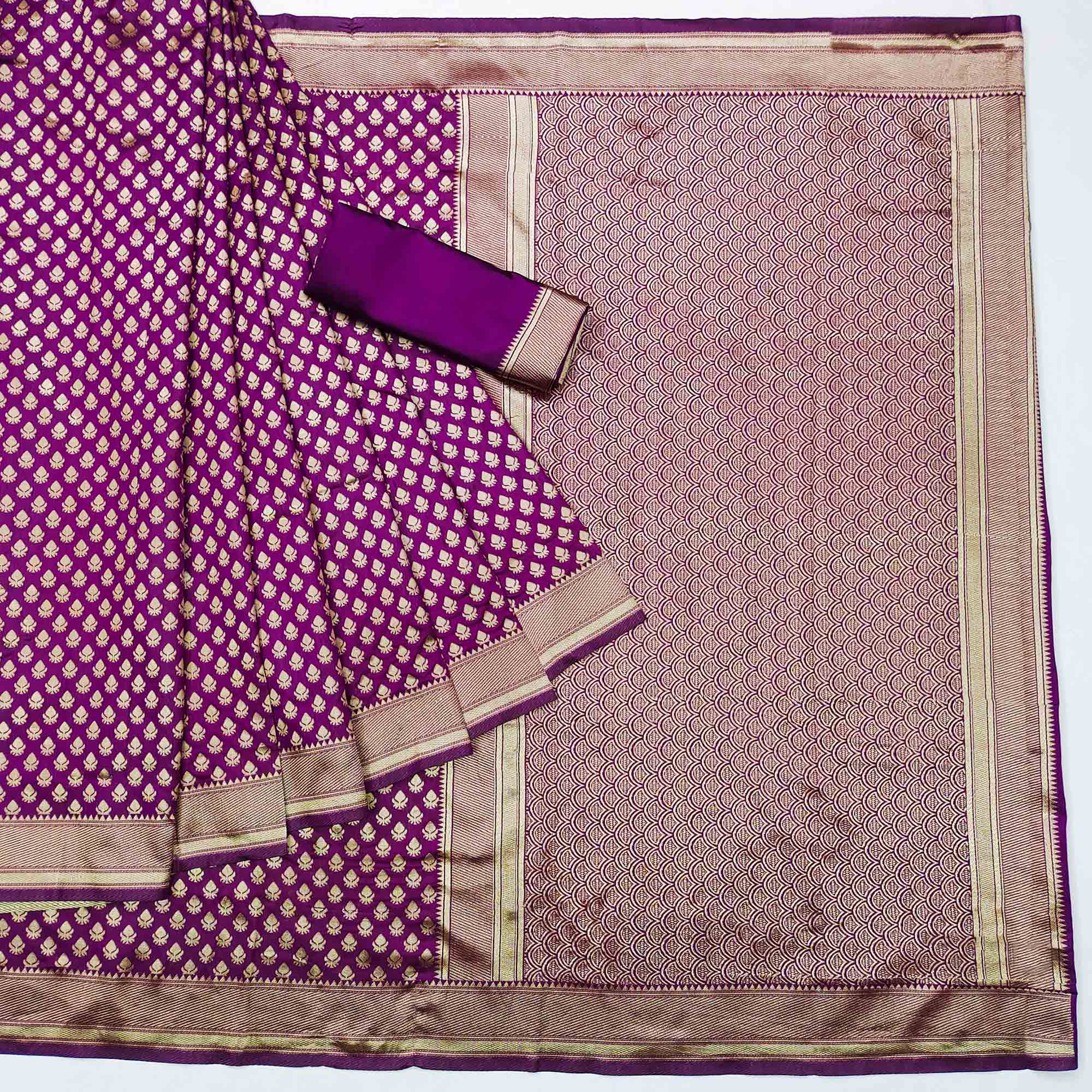 Purple Woven Banarasi Silk Saree